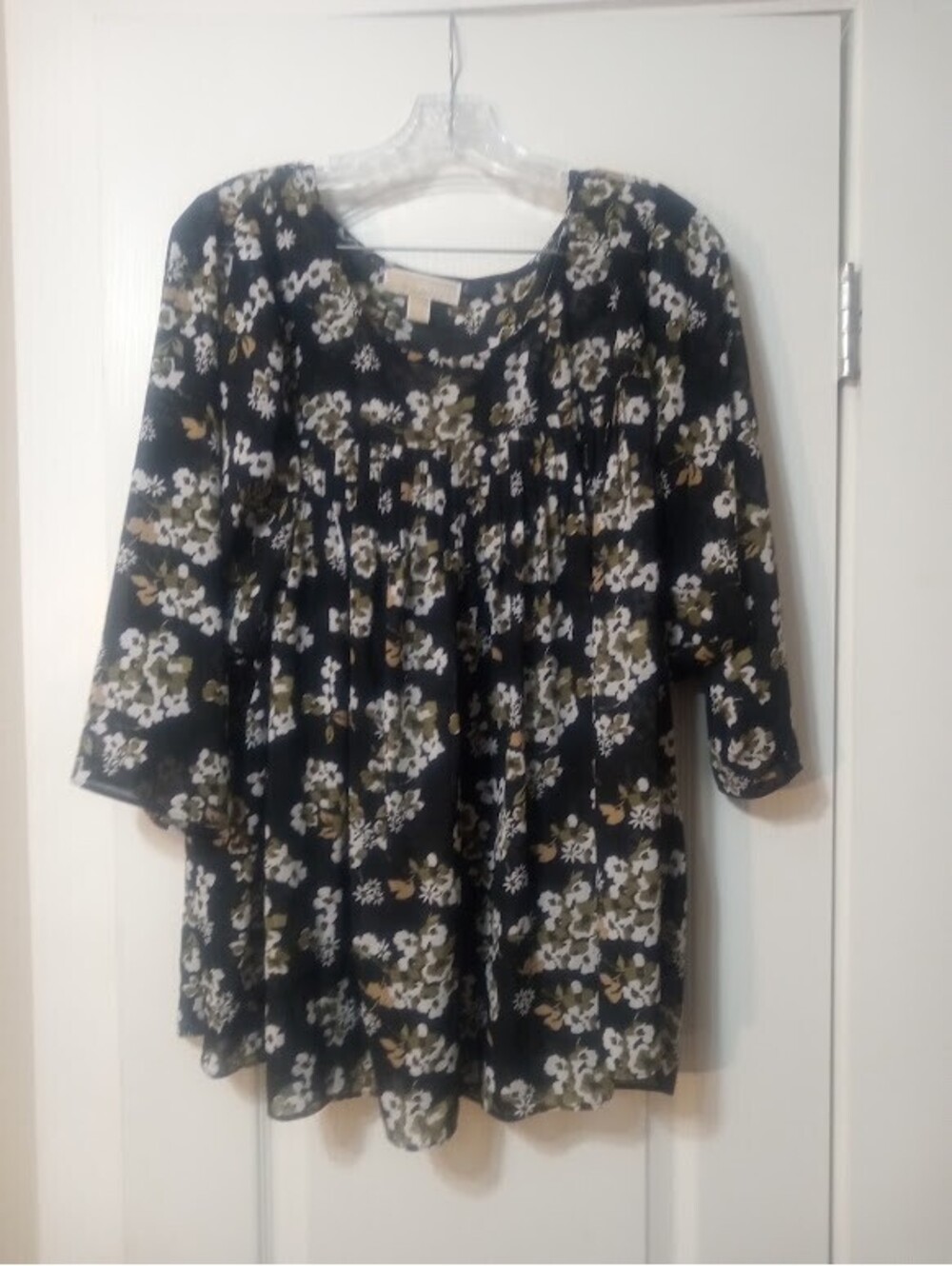 Floral Semi‑Sheer Blouse — Michael Kors, Size 2X